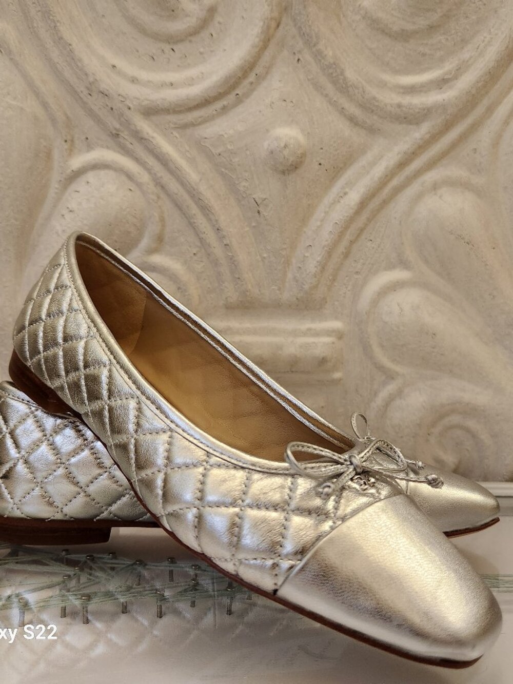 Sam Edelman Silver Leather "Marylin" Cap Toe Flats. NWT. Size 6